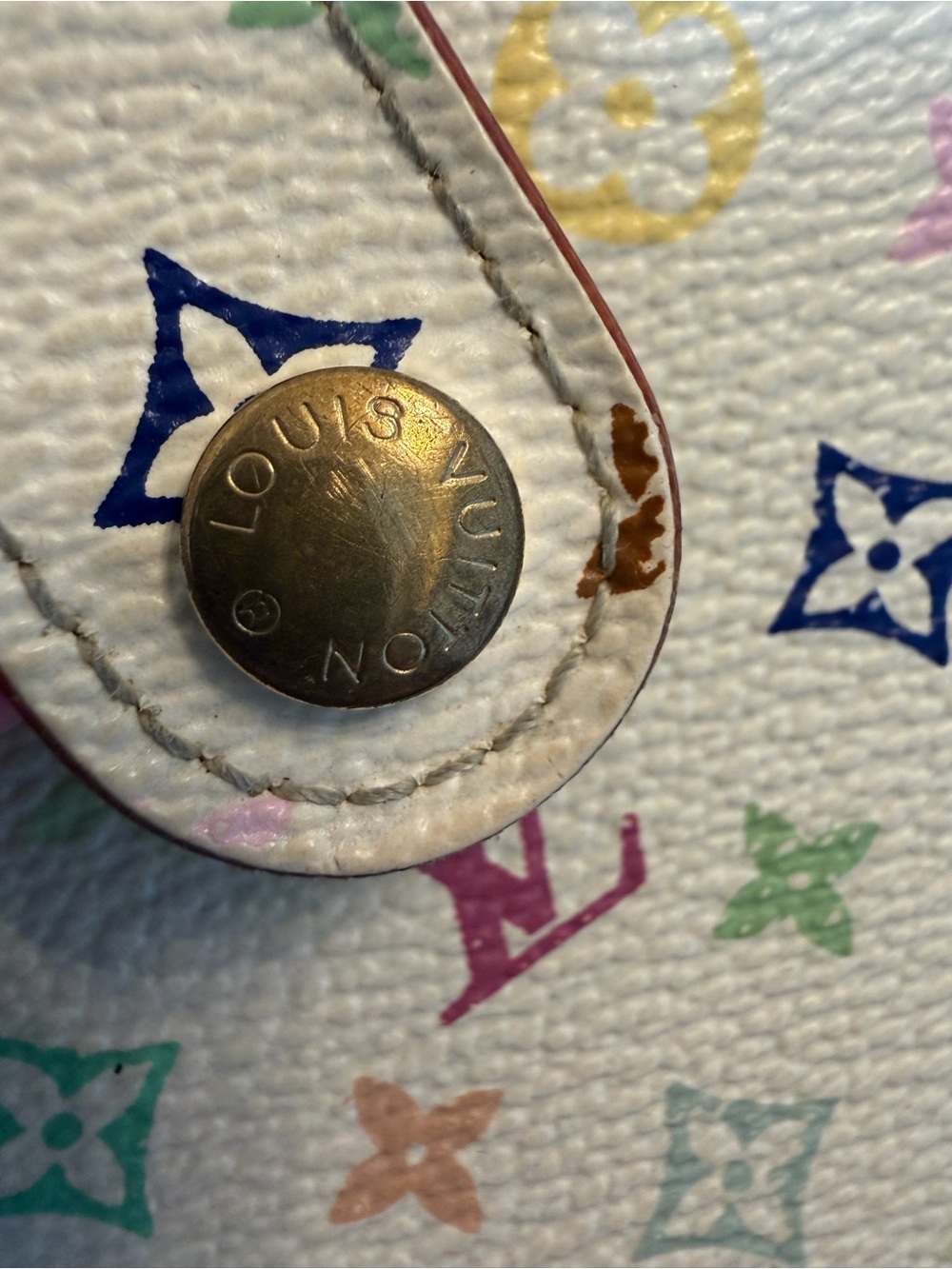 Louis Vuitton Multicolor Monogram White Canvas Wallet with Brown Trim - Picture 16 of 16
